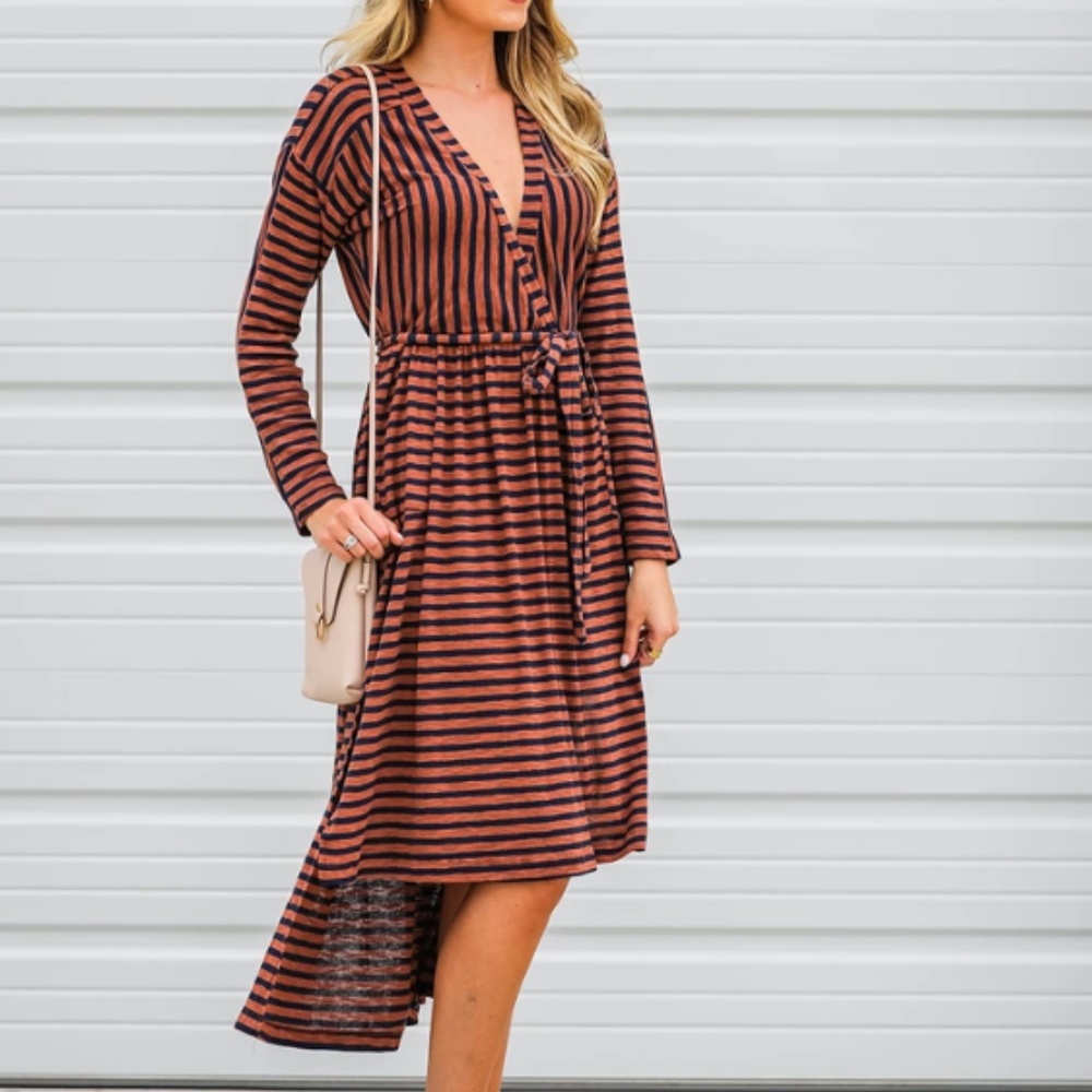 Striped High/Low Dress - Picture 4 of 6